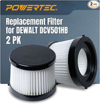 POWERTEC DCV5011H HEPA Filters for DeWalt DCV501HB 20V Cordless Handheld Vacuum 2 Pack, Cartridge Filter for DeWalt Vacuums (75122-P2)