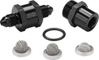 3AN Inline Fuel & Oil Feed Filter Set with 30 80 150 Micron Elements Aluminum Black