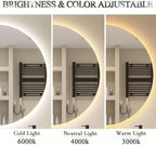 LTSRLL Frameless Illuminated LED Bathroom Wall Mirror with Touch, Demister Pad and Dimmable Lights & 3 Colors for Makeup Shaving and Bath Vanity IP44(Backlight,80cm/31.5in)