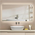 Backlit LED Illuminated Bathroom Mirror with LED Lights, Lighted Bathroom Makeup Wall Mounted Mirror with Demister Pad, Sensor Touch Switch, Horizontal/Vertical(A,H75*W100CM/H29.5*W39.3IN)