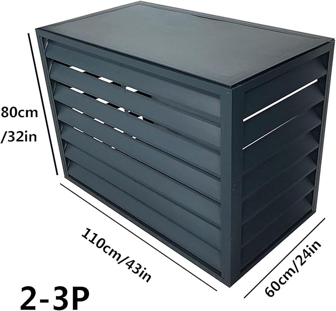 Aluminum Outdoor Condenser Protective Cover, freestanding Enclosure to Cover Garbage Or Ac Units, beautiful and durable appearance, suitable for gardens, balconies, walls, courtyards ( Color : FOUR-BL