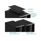140mm Fan Filter,HFEIX Computer Case Dustproof Magnetic Frame Mesh Black 2Pack(140x280mm)