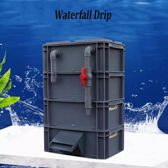 GRRICEPL Fish Tank Filter Box, Waterfall Bio-Filtration Aquarium, Turtle Tank Filter, Pump and Filter Media Not Included (Color : Gray, Size : 60x40x88cm)