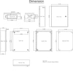 VEVOR NEMA Steel Enclosure, 20 x 16 x 6'' NEMA 4X Steel Electrical Box, IP66 Waterproof & Dustproof, Outdoor/Indoor Electrical Junction Box, with Mounting Plate