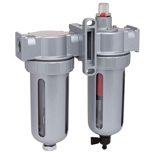 Rockwood 3/8 in. Npt 2 Stage Air Drying System Particulate Air Filter Coalescing Filter Air Pressure Regulator Combo - Metal Bowl Auto Drain Bracket Gauge