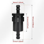 3/8" Billet Inline Fuel Filter 30 Micron Aluminum Black