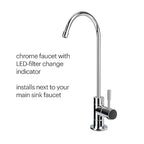 Brondell Coral UC300 Under Sink Water Filtration System – Reduces PFAS, Lead, & Chlorine in Drinking Water, Water Purifier with Designer Chrome Faucet – Quick Change Filter, WQA Gold Seal-Certified