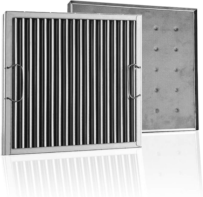 Captrate COMBO Stainless Steel Baffle Restaurant Hood Filter, (20" High x 20" Long)