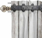 Farmhouse Rustic Kitchen Curtain Set, Vintage Country Wooden Grain Window Valance and Tiers 36" Length, Light Filtering Short Curtains Valance for Cafe Bathroom Bedroom 54"x18"