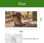 Fluorescent Light Covers, Cowboy Western Magnetic Light Covers for Ceiling Lights, Cowboy Hats Boots Desert Cacti Vintage Fluorescent Ceiling Shade Filters for Classroom Bedroom Office 4x2Ft x 3PCS