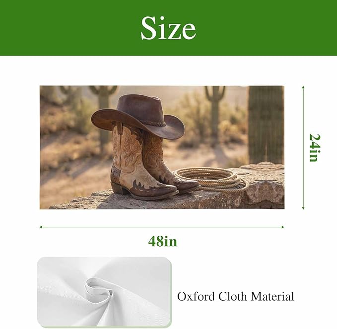 Fluorescent Light Covers, Cowboy Western Magnetic Light Covers for Ceiling Lights, Cowboy Hats Boots Desert Cacti Vintage Fluorescent Ceiling Shade Filters for Classroom Bedroom Office 4x2Ft x 2PCS