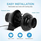 iPower 4" 195 CFM Inline Fan with Upgrade Air Carbon Filter, 8 FT Silver Ducting, Ventilation System for Grow Tent, Hydroponics, Air Circulation