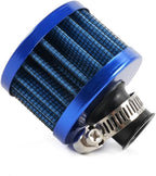 MUGE RACING 2Pcs Air Filter Cold Air Intake Filter Breather 12mm Valve Cover Breather Filter For Car and Motorcycle(Blue)