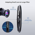 55mm Lens to 62mm Camera Lens Adapter,55mm to 62mm Filter Step-up Ring Adapter Ring,Compatible All 62mm Filter Accessory