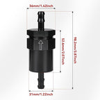 1/4" Billet Inline Fuel Filter 30 Micron Aluminum Black
