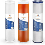 Aquaboon 5 Micron 20 x 4.5 Anti-Scale, KDF, CTO Filter Replacements Set NSF Certified House Water Filters Cartridges for 3-Stage Water Filter System