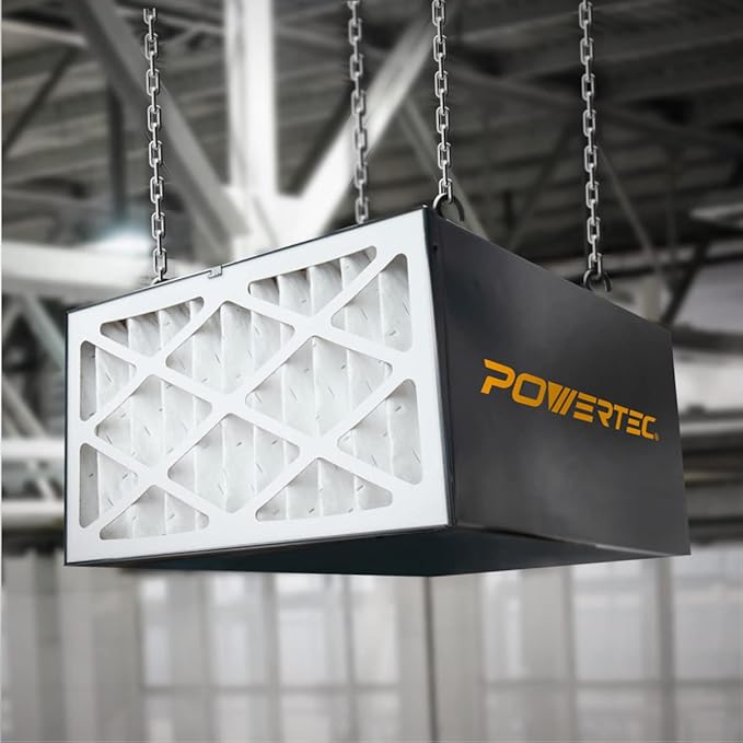 POWERTEC 5 Micron Outer Air Filter for WEN 3410, POWERTEC AF4000/AF4001, Shop Fox W1830 Air Filtration System, Woodworking Air Filters for Workshop & Garage, 1PK (75007)