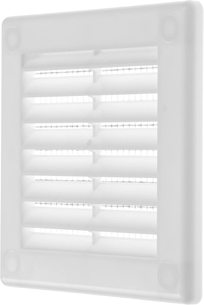 Vent Systems 3" x 3" Inch (Opening Dimensions) - Pack of 10 - Plastic White Soffit Vent Cover - Flat Square Air Vent Grille - Air Vent Deflector - HVAC 4" x 4" Inch (Overall Dimensions)
