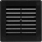 Vent Systems 4'' x 4'' Inch Black Soffit Vent Cover - Pack of 100 - Flat Square Air Vent Louver - Grille Cover - Built-in Insect Screen - HVAC Vents for Bathroom, Home Office, Kitchen 4x4 Inch