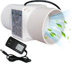 3 Inch Inline Fan 68 Cfm Exhaust Duct Fan with Speed Controller 12V 18W Vent Blower for HVAC Exhaust Grow Tents, Low Noise (Color : NO Adjustable Speed, Size : 18w)