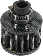 MUGE RACING 2Pcs Air Filter Cold Air Intake Filter Breather 12mm Valve Cover Breather Filter For Car and Motorcycle(Carbon Fiber)