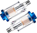 Air Compressor Moisture Separator Filter,For Air Line Compressor Fitting, Clear Glass with Blue Aluminum Cap, 1/4 Inch NPT Connection, 2 Pack