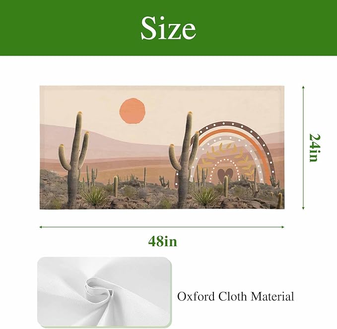 Fluorescent Light Covers for Ceiling Lights Cactus Desert Magnetic Light Filters 2 Pack 4x2 ft Sun Mountain Rainbow Bohemian Style Ceiling Lights Cover for Classroom Office School Home Drop Lamp Decor