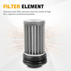 BARTOO 100 Micron Inline Fuel Filter with 6AN 8AN 10AN Adapter and 50MM Mounting Bracket For Filtering Gasoline, Diesel, E85(Black)