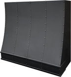 CT Copper Tailor Sloped Copper Vent Hood Wall Mount,54'' W,48''H,21''D,1260 CFM Exhaust Fan,Stainless Steel Vent,LED Light,Dishwasher-Safe Baffle Filters,VH8TR1