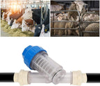 Poultry Water Line Strainer | Farm Water Treatment System for Chickens/Ducks/Livestock | Replaceable Screen Sheet Purifies Water Supply | 29x19x9cm Plastic Strainer