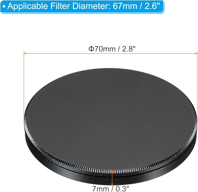 PATIKIL 67mm Lens Cap, Camera Lens Cap Cover Universal Front Metal Lens Filter Stacks Cap Protective Case for 67mm Camera Circular Polarizing Fader ND Filter, Black