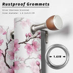 Cherry Flowers Outdoor Curtains for Patio Spring Flower Vintage Watercolor Waterproof Outside Curtains with Grommet Top Weatherproof Curtain for Cabana Pergola Gazebo, 1 Panel, 54" W x 95" L