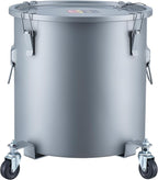 VEVOR 10 Gallon Fryer Grease Bucket, Oil Disposal Bucket Caddy on Wheels, Rust-proof Coated Carbon Steel Fryer Oil Transport Container with Filter Bag, Lid & Lock Clips for Cooking Oil Filtering