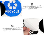 8pcs Trash Sorting Decals Self-Adhesive Waste Container Stickers for Recycling Labels for Easy Waste Classification Black Blue
