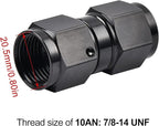 EVIL ENERGY 10AN Female to 10AN Female Straight Swivel Coupler Union Fitting Adapter Aluminum Black 2PCS