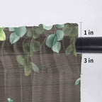 Easter Sheer Valances for Windows 42"x18", Light Filtering Kitchen Curtains Valance, Spring Watercolor Bunny Eggs Flower Leaf Wood Grain Rod Pocket Chiffon Curtains for Living Room Bedroom Cafe