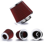 Universal 3" (76mm) Inlet Cold Intake, Washable, Dry Clamp-on Air Filter, Red