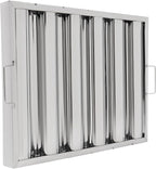 6Pcs 19.5W x 15.5H x 1.78TH Inch Commercial Hood Filters, 430 Stainless Steel 5 Grooves Hood Filters Restaurant Kitchen Exhaust Hoods for Grease Filter, Range Hood Baffle Filter