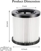 2 Pack DCV5801H Wet/Dry Vacuum HEPA Replacement Filter Compatible with DeWalt DCV580 & DCV581H, Reusable and Washable