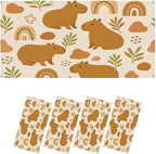 4 Pcs Fluorescent Light Covers for Ceiling Lights Cute Capybara Gifts Rainbows Leaves Abstract Shapes Earth Tones Decorative Magnets Light Filters for Office Home Classroom Must Haves 4’ x 2’