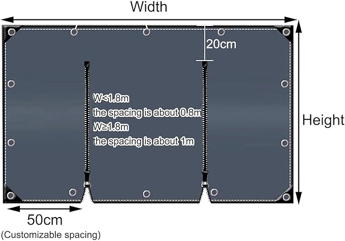 Curtain Patio Enclosure with Zippe, Heavy Duty PVC Transparent Tarpaulin Side Panels, Outdoor Clear Tarp Curtains for Porch, Pergola, Gazebo, Balcony, Patio(4.4x2.5m)
