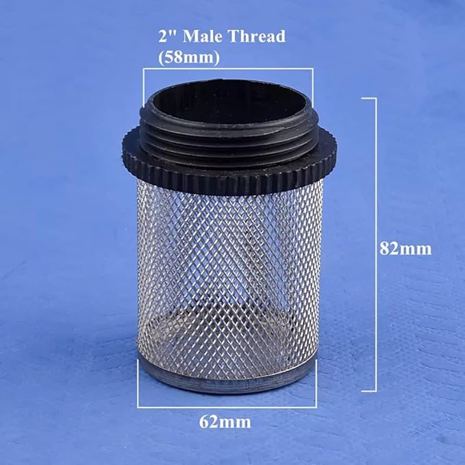Durable 304 Stainless Steel Water Filter Screen - 1/2" to 2" External Thread for Aquariums, Ponds, Hydroponics(20Pcsx2In)