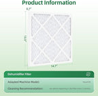 MERV-10 Air Filter Replacement Compatible with AlorAir CleanShield HEPA 550,Abestorm HEPA 550 Air Scrubber, 14.8" x 13.7" x 0.8" First-Stage Filtration, 5-Pack