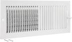 EZ-FLO 16 x 6 Inch (Duct Opening) Air Vent Cover for Wall or Ceiling, Two-Way Ventilation Register, Solid Steel HVAC Register Cover, White, 61663