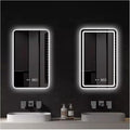 Bathroom Mirror with LED Lights, Backlit Illuminated Bathroom Mirror Wall Mounted Multifunction Vanity Mirror with 3 LED Light Color Dimmable and Demister Pad,(A,H70*W90CM/H27.5*W35.4IN)