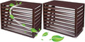 Aluminum Air Conditioner Fence Set of 2, Louvered Outdoor AC Unit Cover, Decorative Privacy Screen, Weatherproof and Anti-Theft (Brown 100x50x70cm/39x20x28in)
