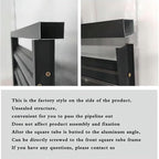 Split Air Conditioner Fence Privacy Screen 4 Panel, Aluminum Air Conditioner and Heat Pump Cover, Trash can Enclosure, Outdoor Flower Stand (Black 110x60x80cm/43x24x31.5in)