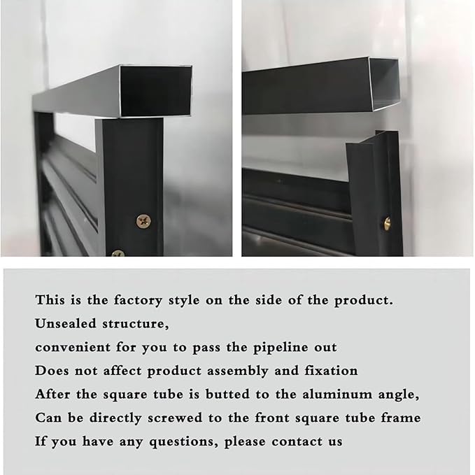 Split Air Conditioner Fence Privacy Screen 4 Panel, Aluminum Air Conditioner and Heat Pump Cover, Trash can Enclosure, Outdoor Flower Stand (Black 100x50x70cm/39x20x28in)