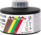 MIRA Safety - DotPro 330 - Industrial Grade Gas Mask Filter | A2 B2 E2 K2 HG P3 Filter Rating | Long Shelf Life | 40mm NATO Filter | Fits CBRN Gas Masks
