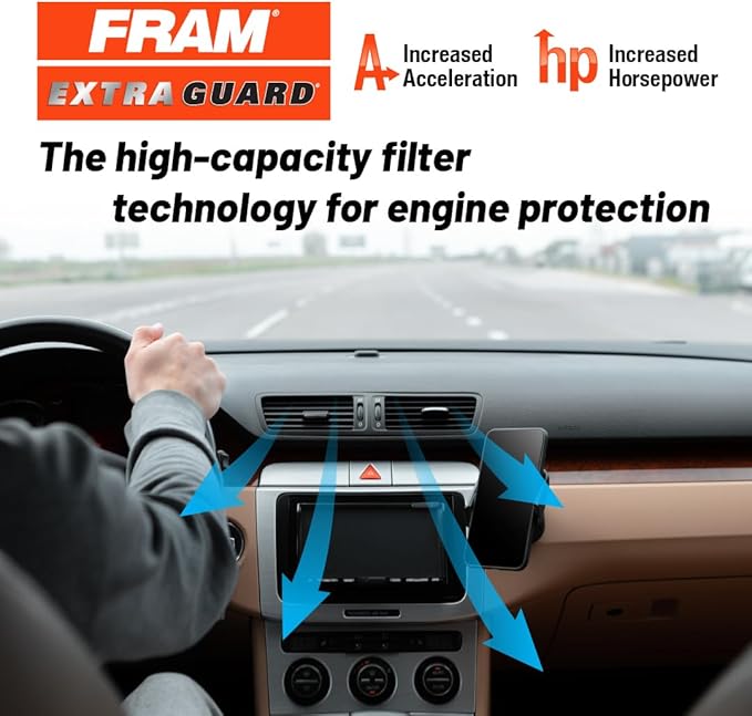 FRAM Extra Guard Rigid Panel Engine Air Filter Replacement, Easy Install w/Advanced Engine Protection and Optimal Performance, CA12167, for Select Mazda Vehicles